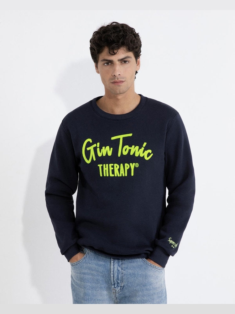 Felpa Superculture con stampa "Gin Tonic Therapy"