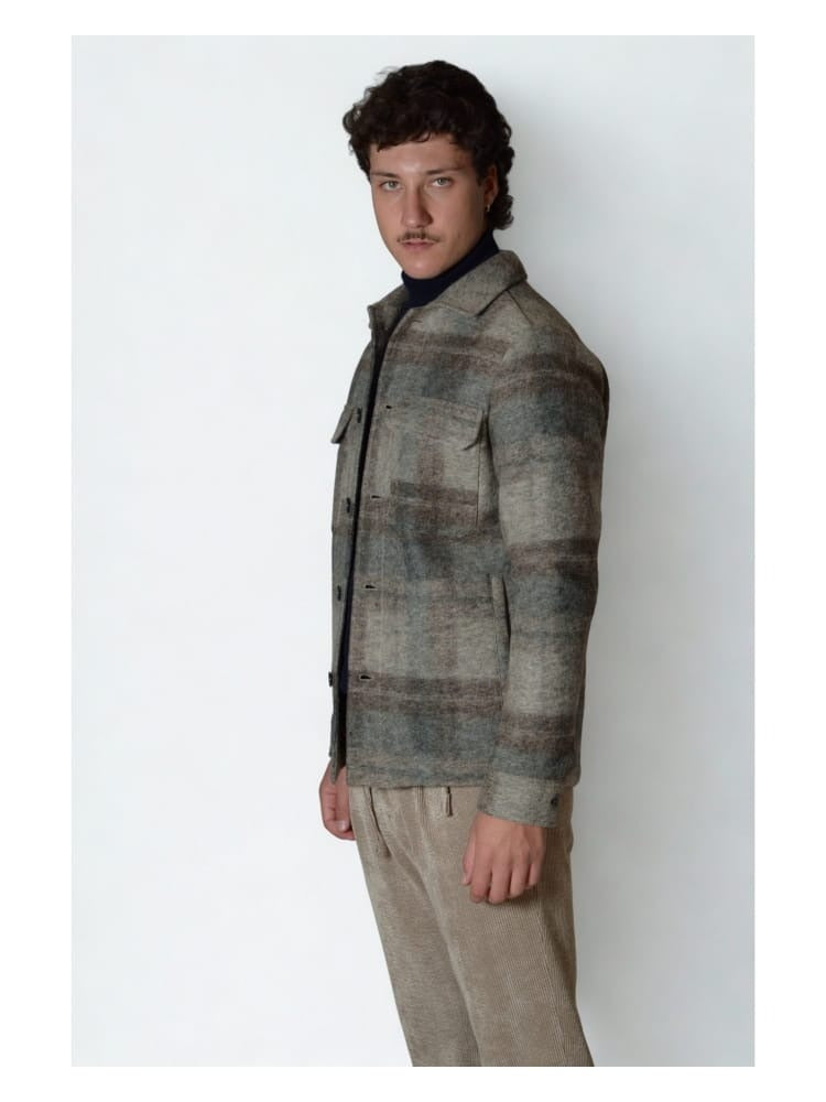 Giacca AT.P.CO Orlando overshirt misto lana stampa check