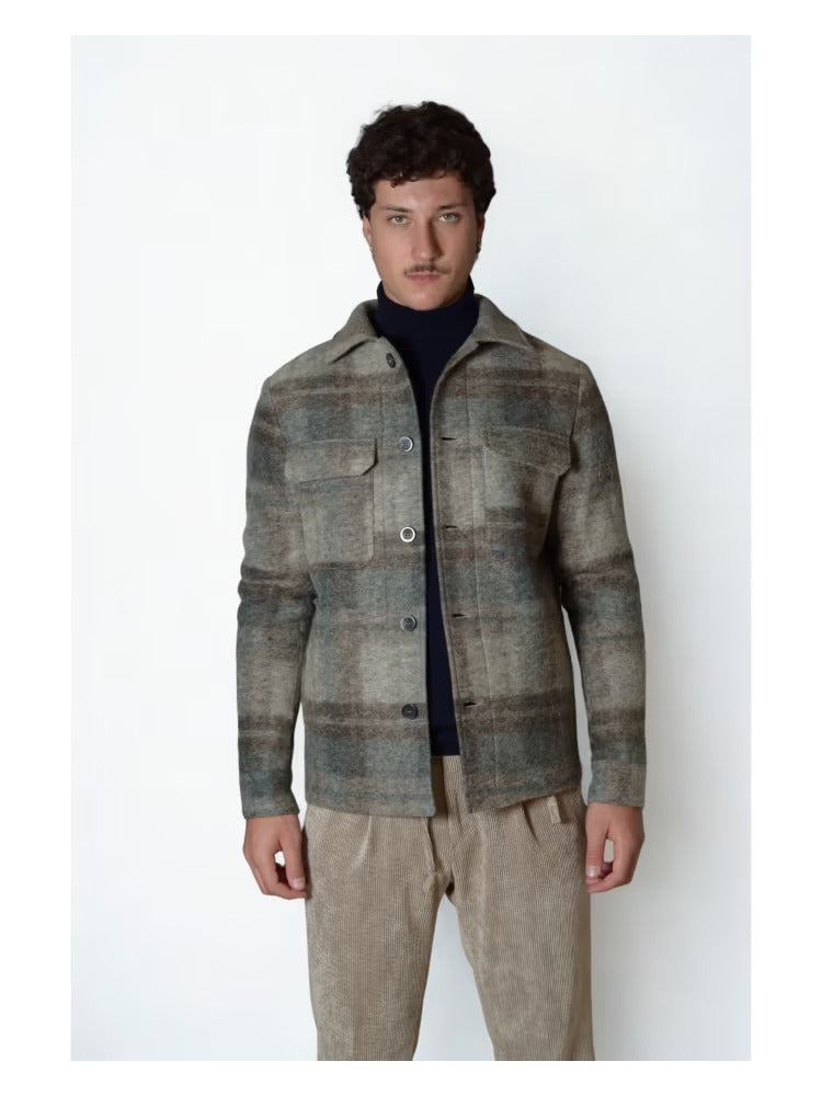 Giacca AT.P.CO Orlando overshirt misto lana stampa check
