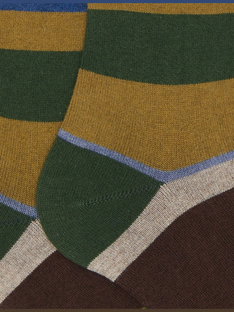 Calze Gallo lunghe a righe in cotone e cashmere