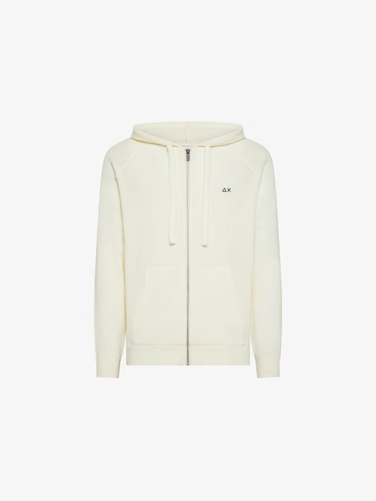 Maglia Sun68 modello felpa con cappuccio in lana e alpaca